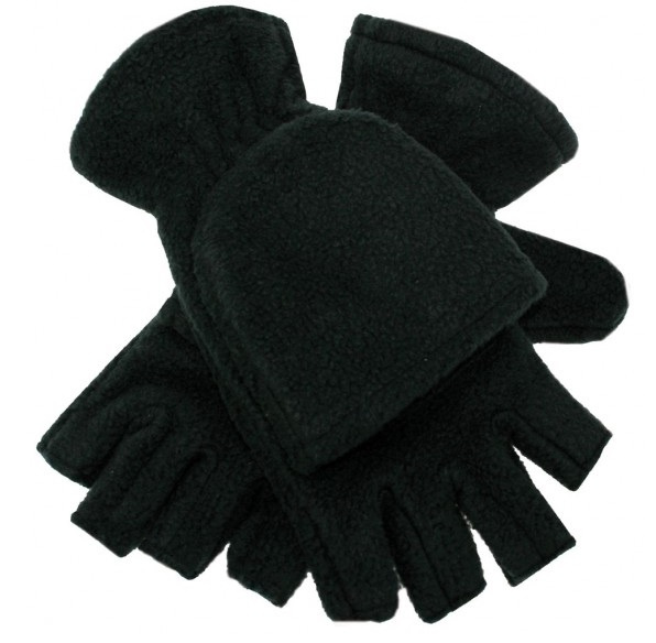 Half Finger Glove Business Post zwart fleece - 1