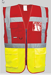 Veiligheidvest Rood fluor geel CE2 - 1